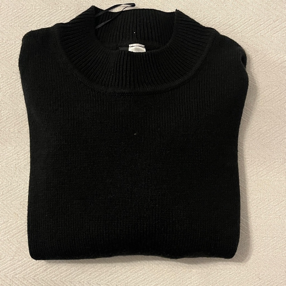 Divided Black Knit Pullover